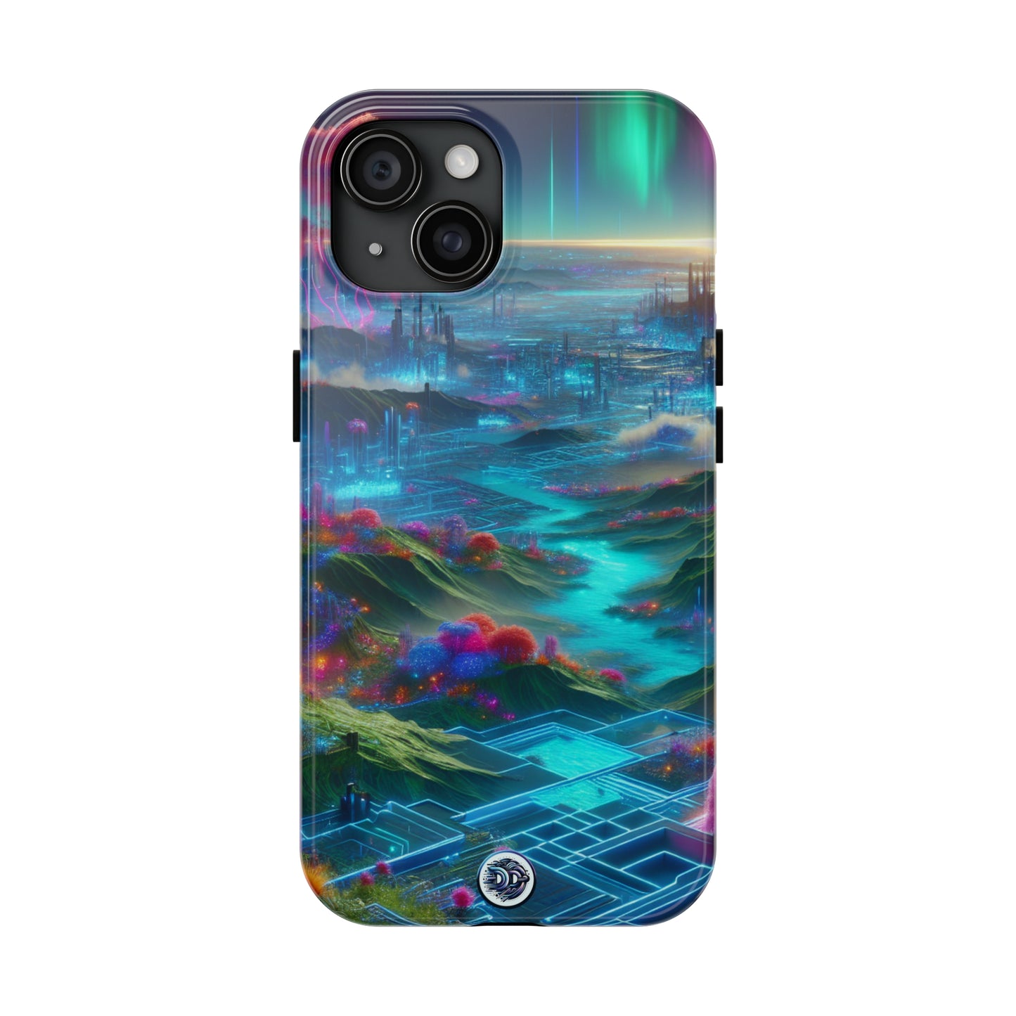 Futuristic Neon Landscape Phone Case