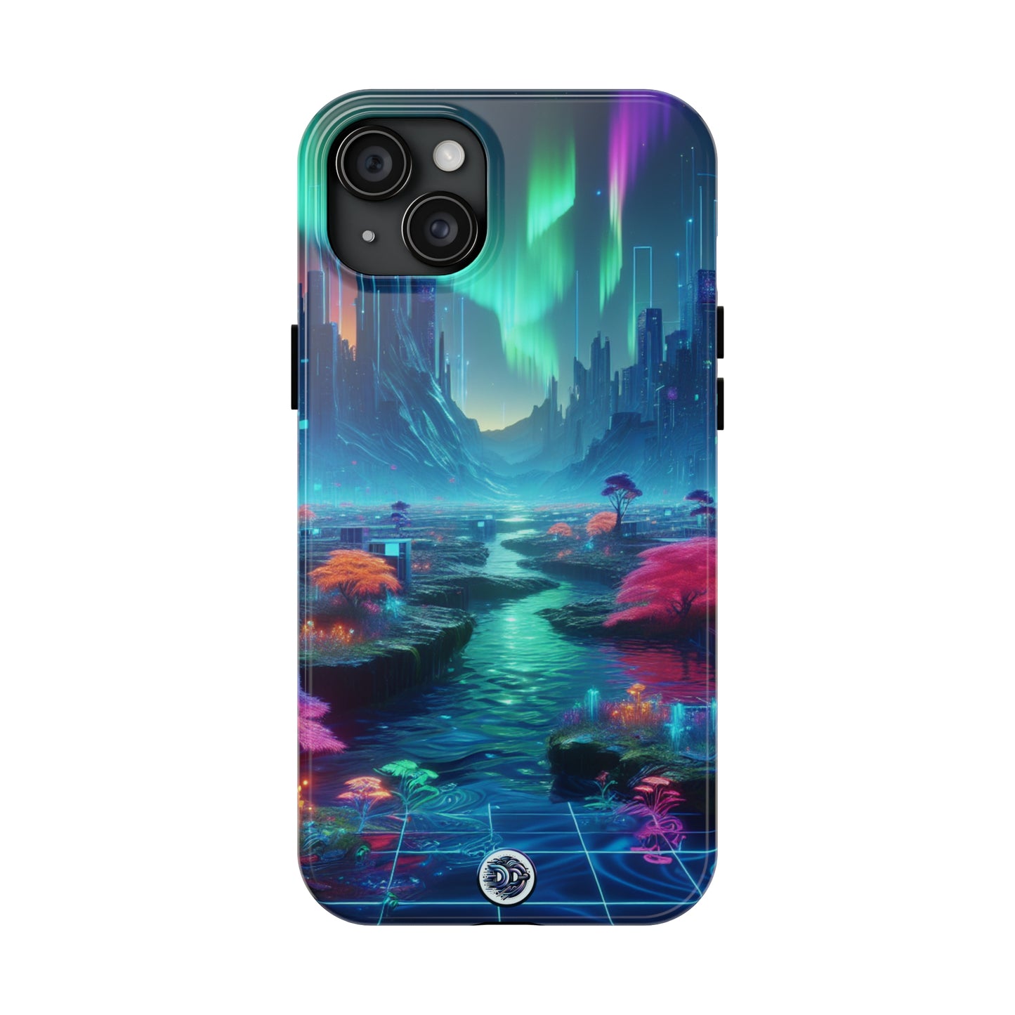 Futuristic City Aurora Phone Case