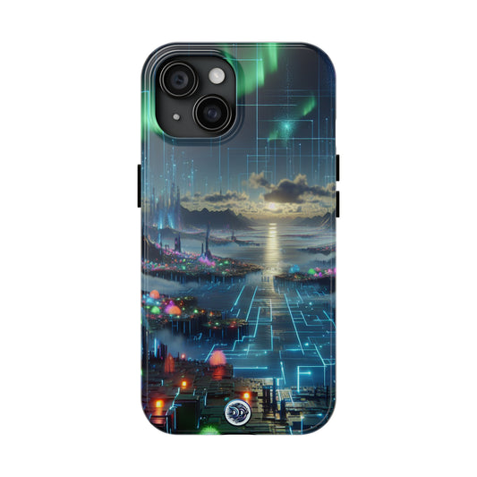 Futuristic Cityscape Aurora Phone Case