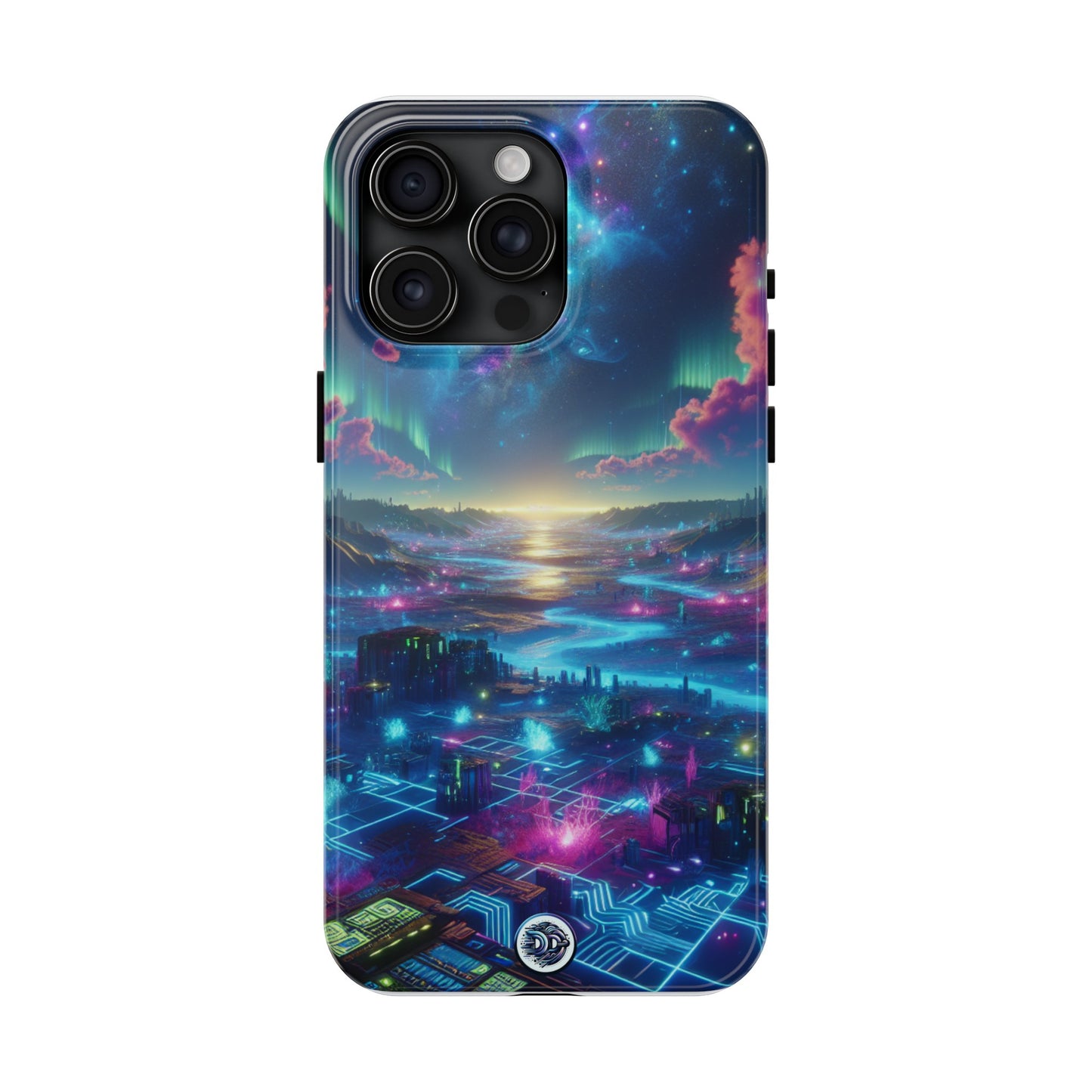 Cosmic Aurora Futuristic Cityscape Case