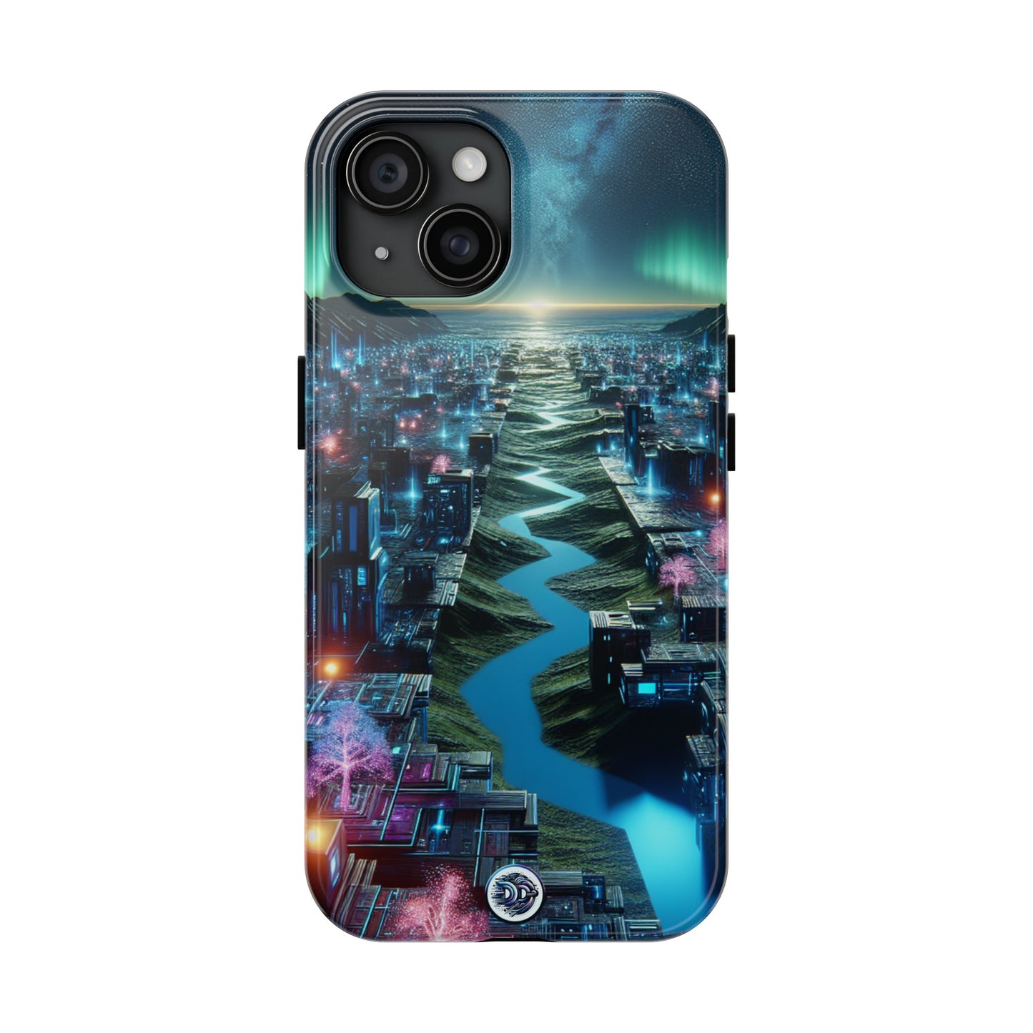Futuristic Cityscape Aurora Phone Case