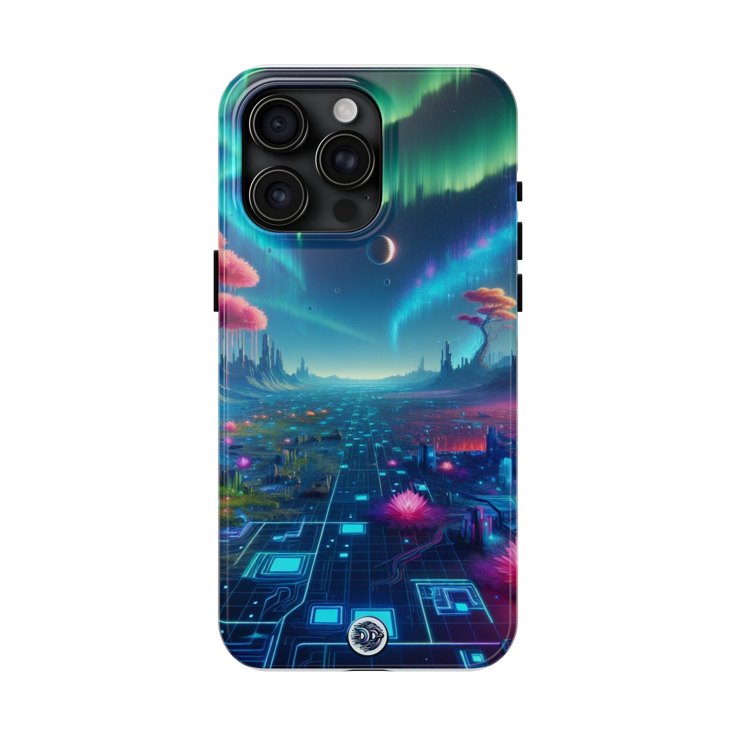 Futuristic City Aurora Phone Case
