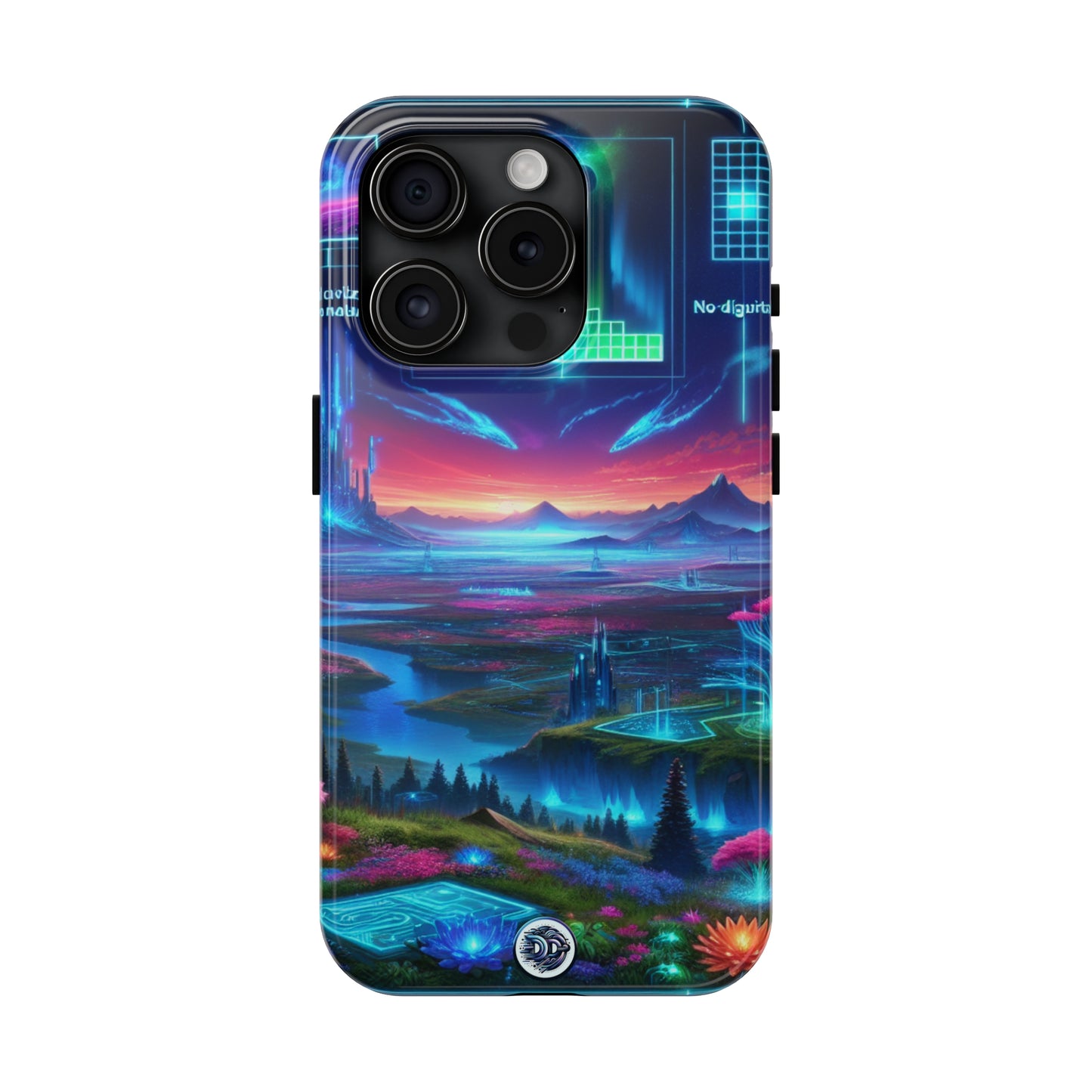 Futuristic Neon Landscape Phone Case