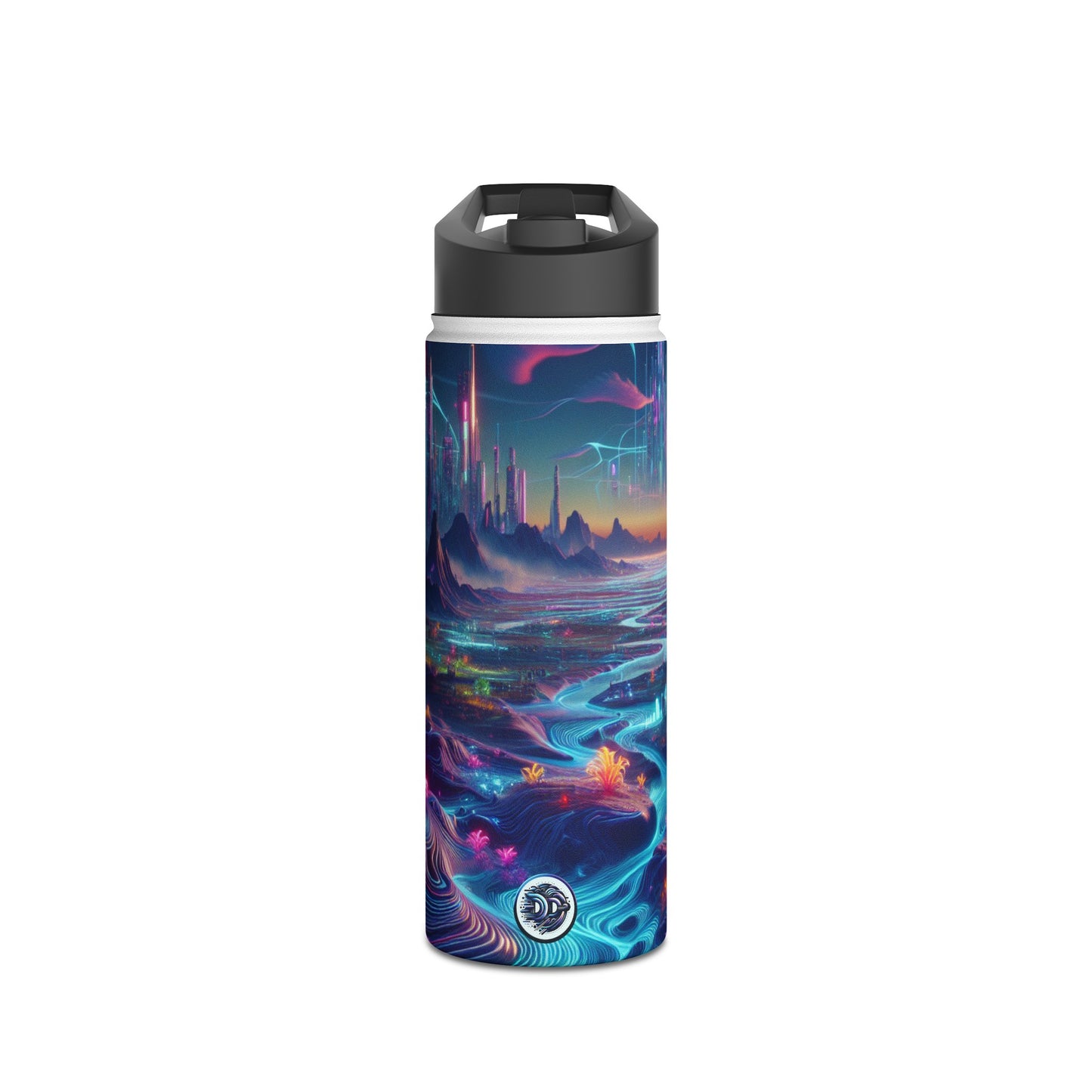 Futuristic Neon Water Bottle