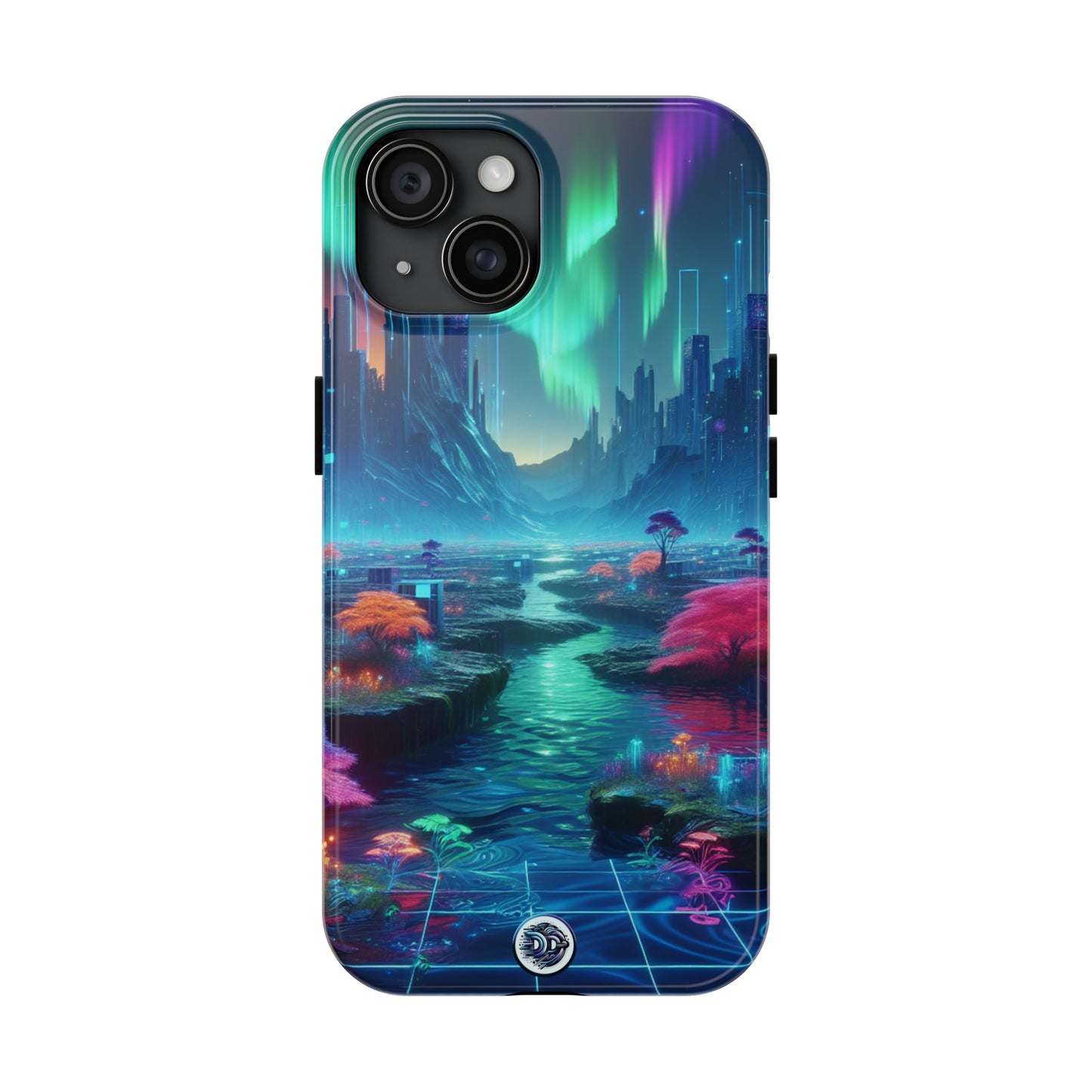 Futuristic City Aurora Phone Case