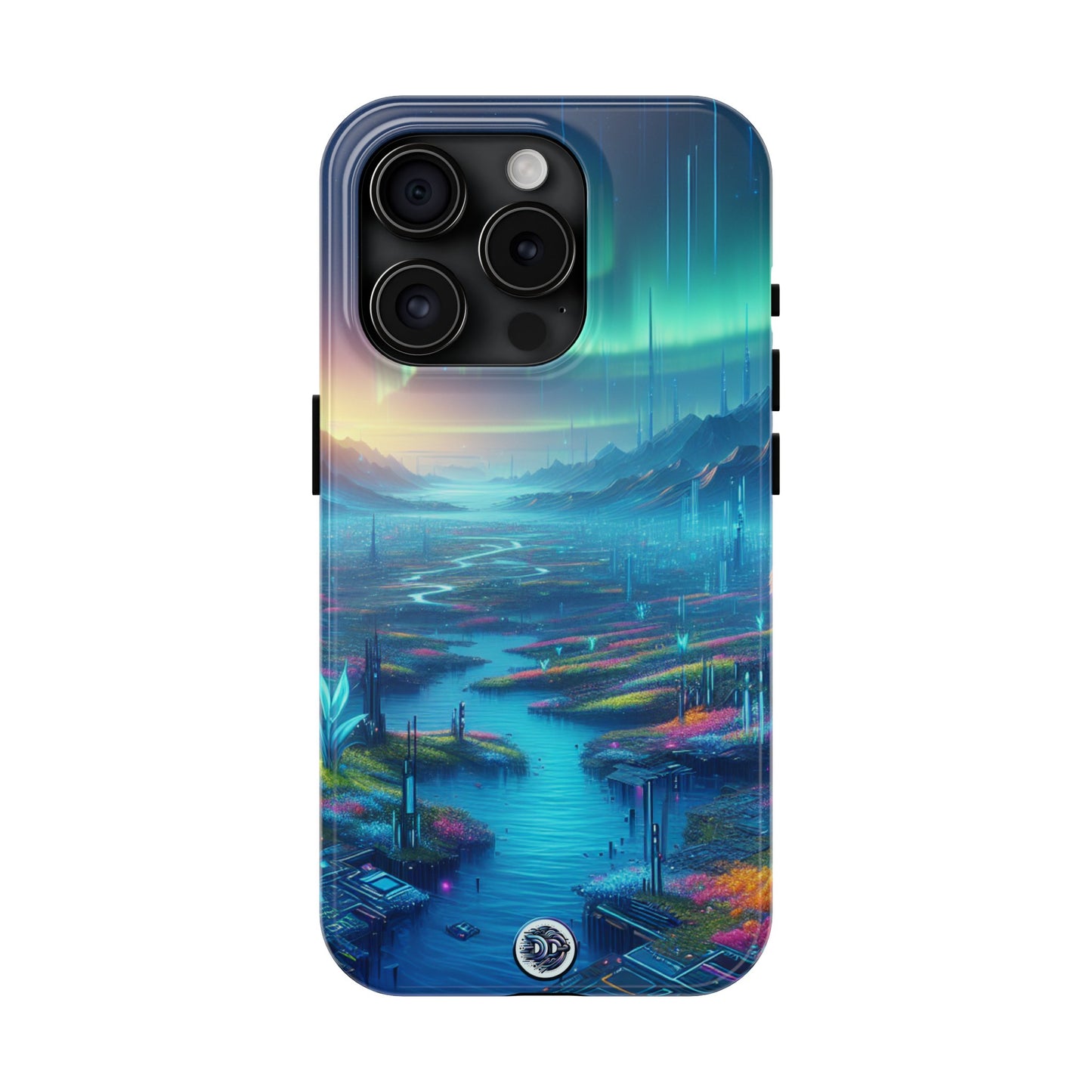 Futuristic City Aurora Phone Case