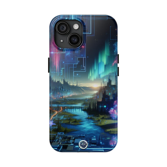 Cyber Aurora Cityscape Phone Case