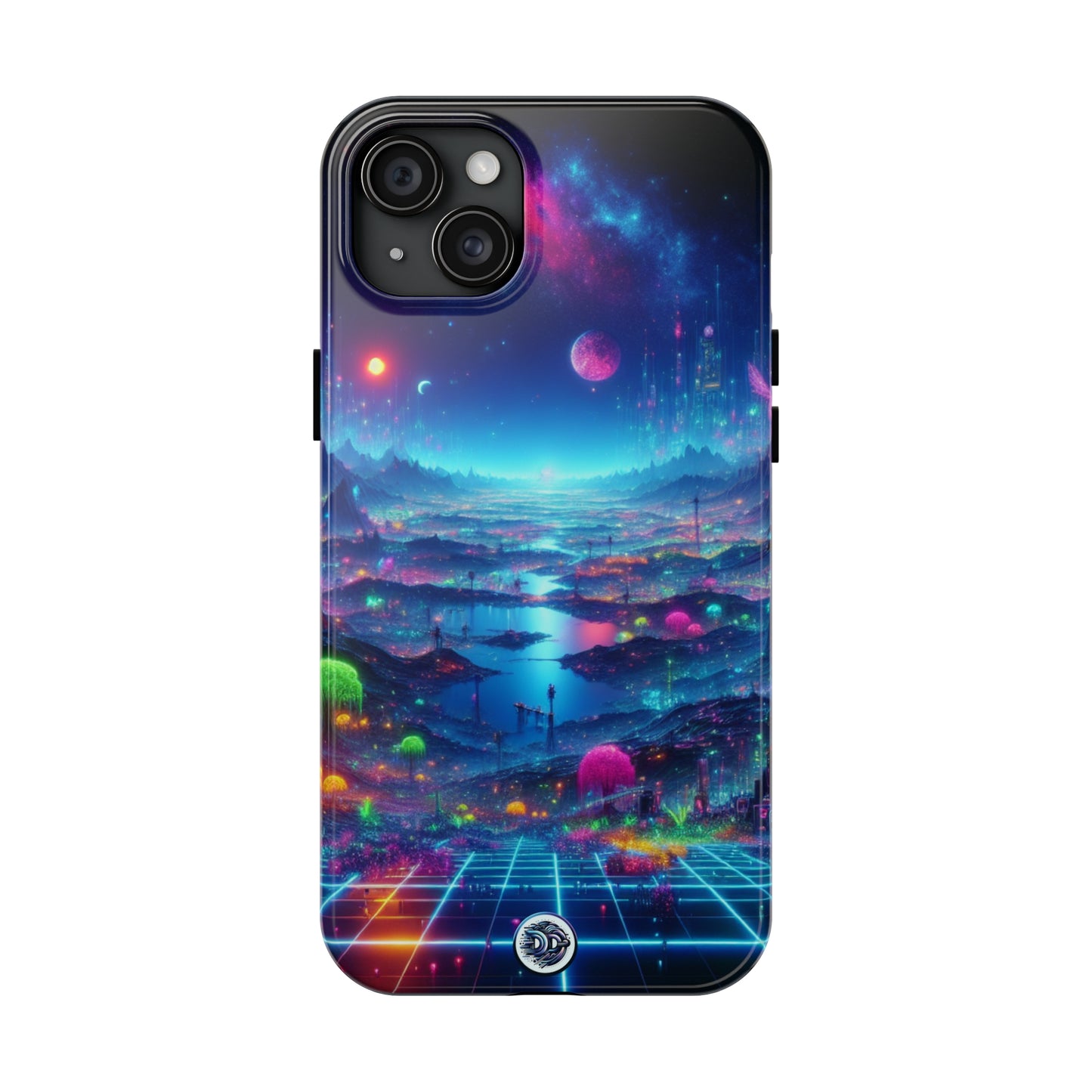 Vibrant Cyberpunk Landscape Phone Case