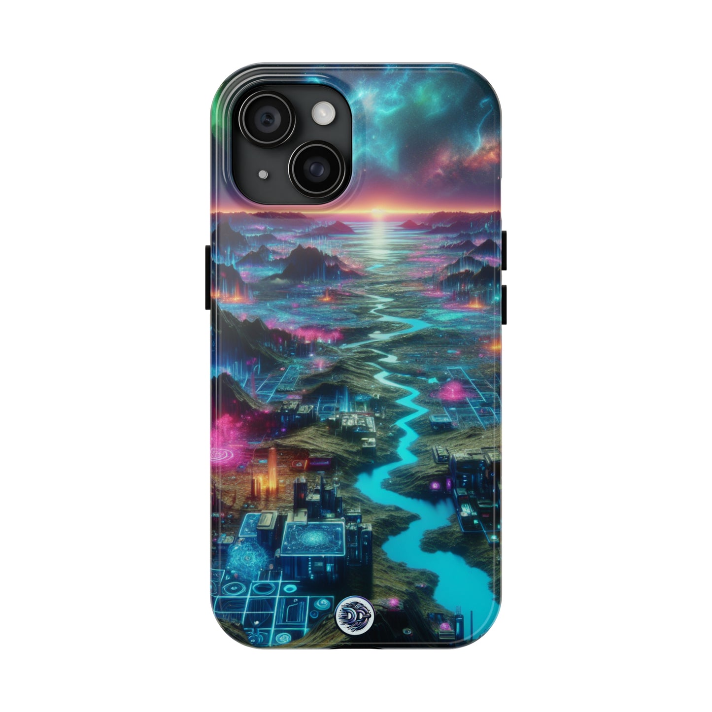 Futuristic Cityscape Aurora Phone Case