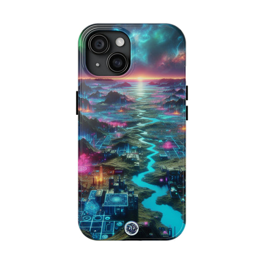 Futuristic Cityscape Aurora Phone Case