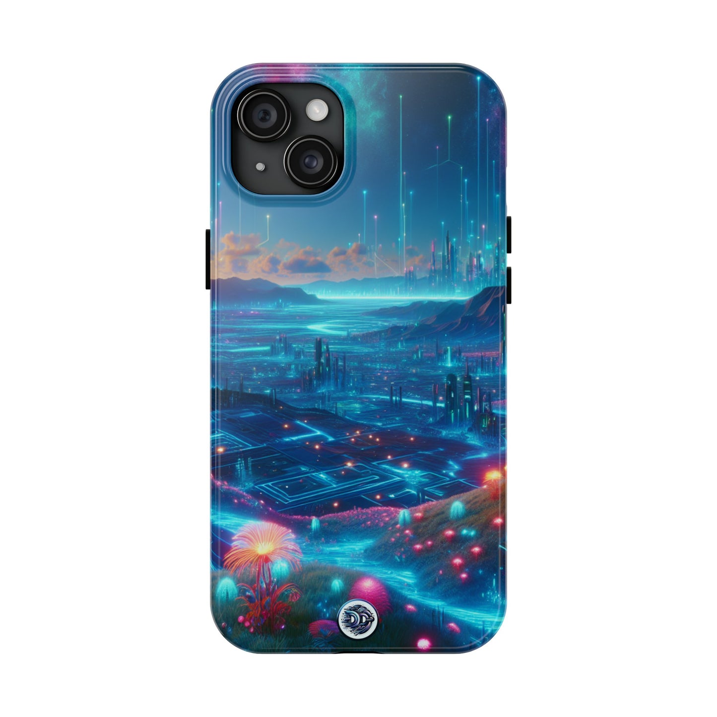 Futuristic Cityscape Glow Phone Case