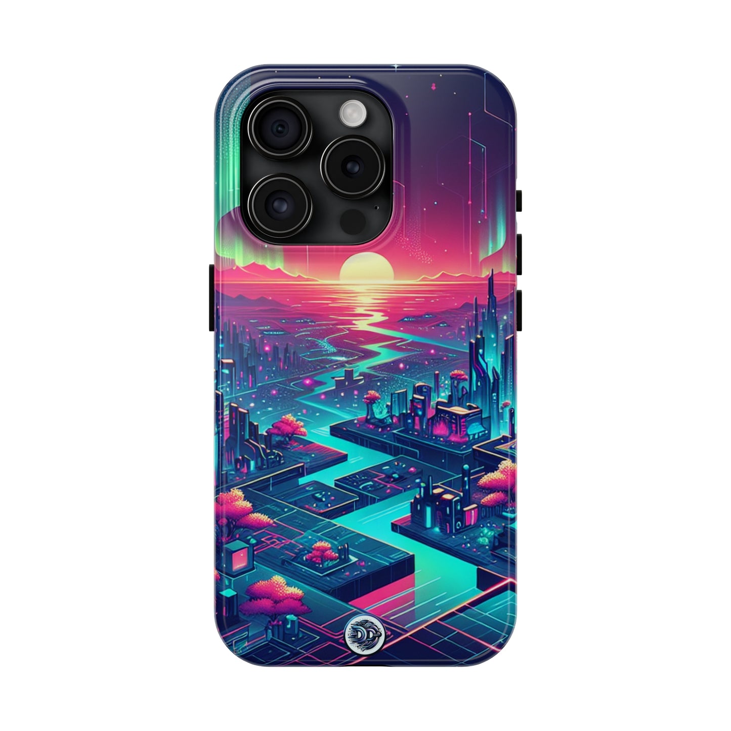 Neon Sunset Cityscape Phone Case