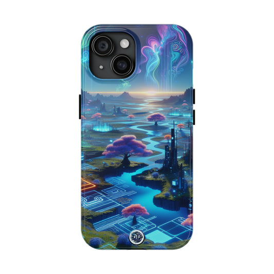 Futuristic Neon Landscape Phone Case