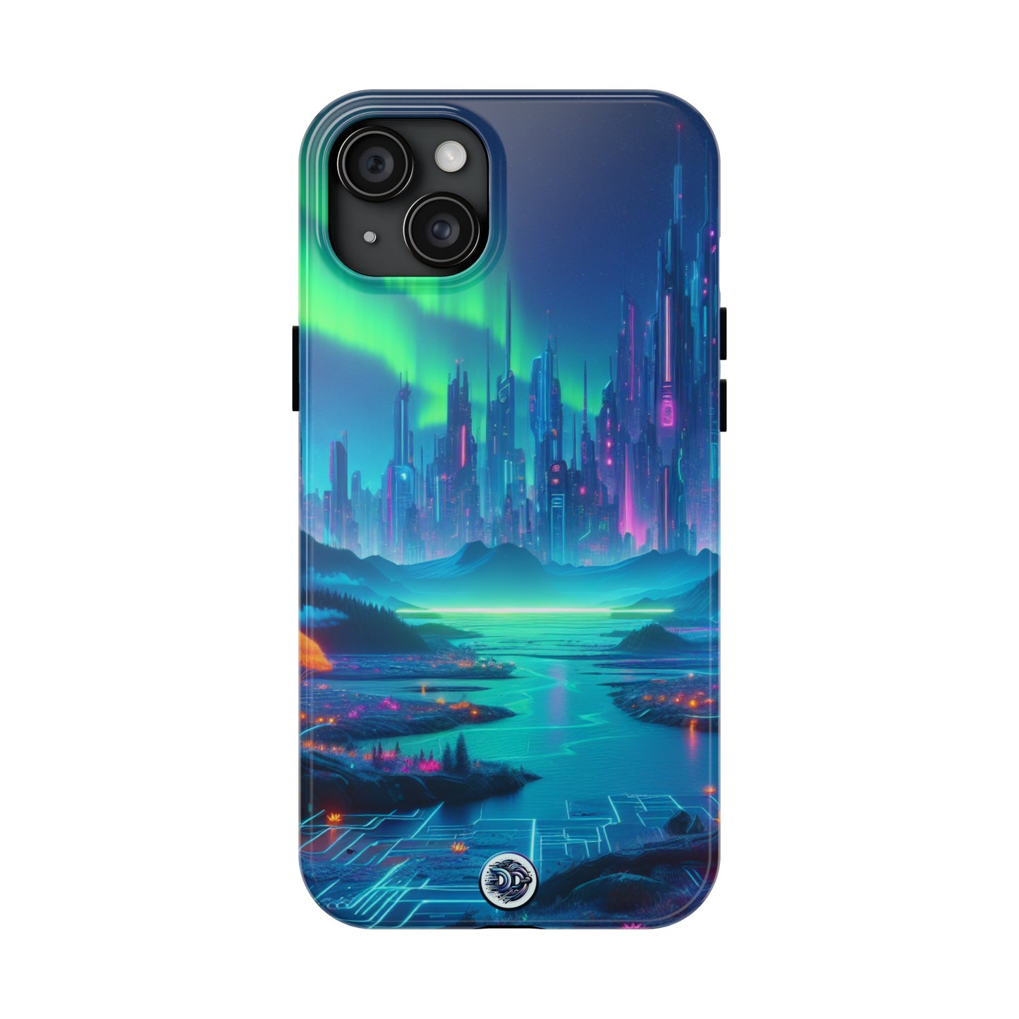 Neon Aurora Futuristic Cityscape Case