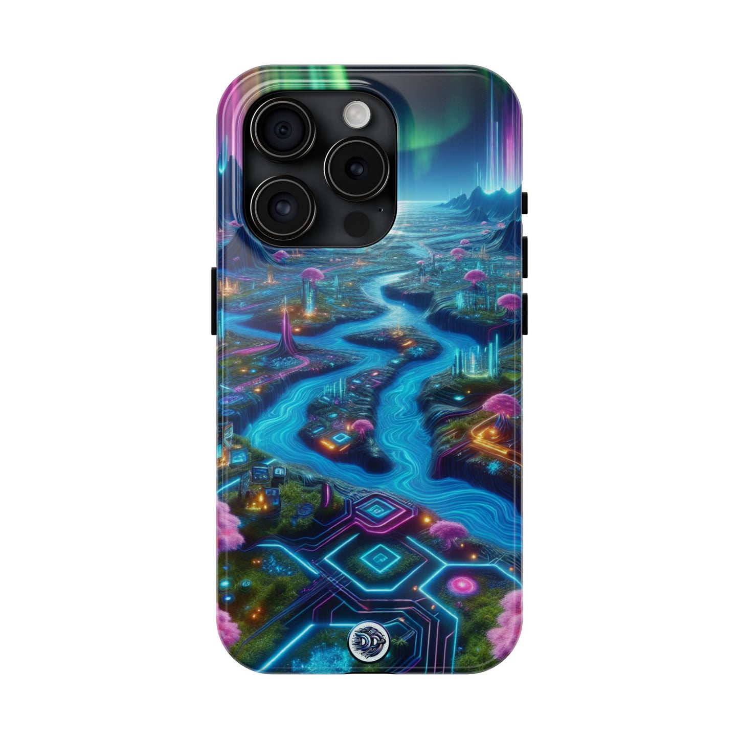 Neon Landscape Aurora Phone Case