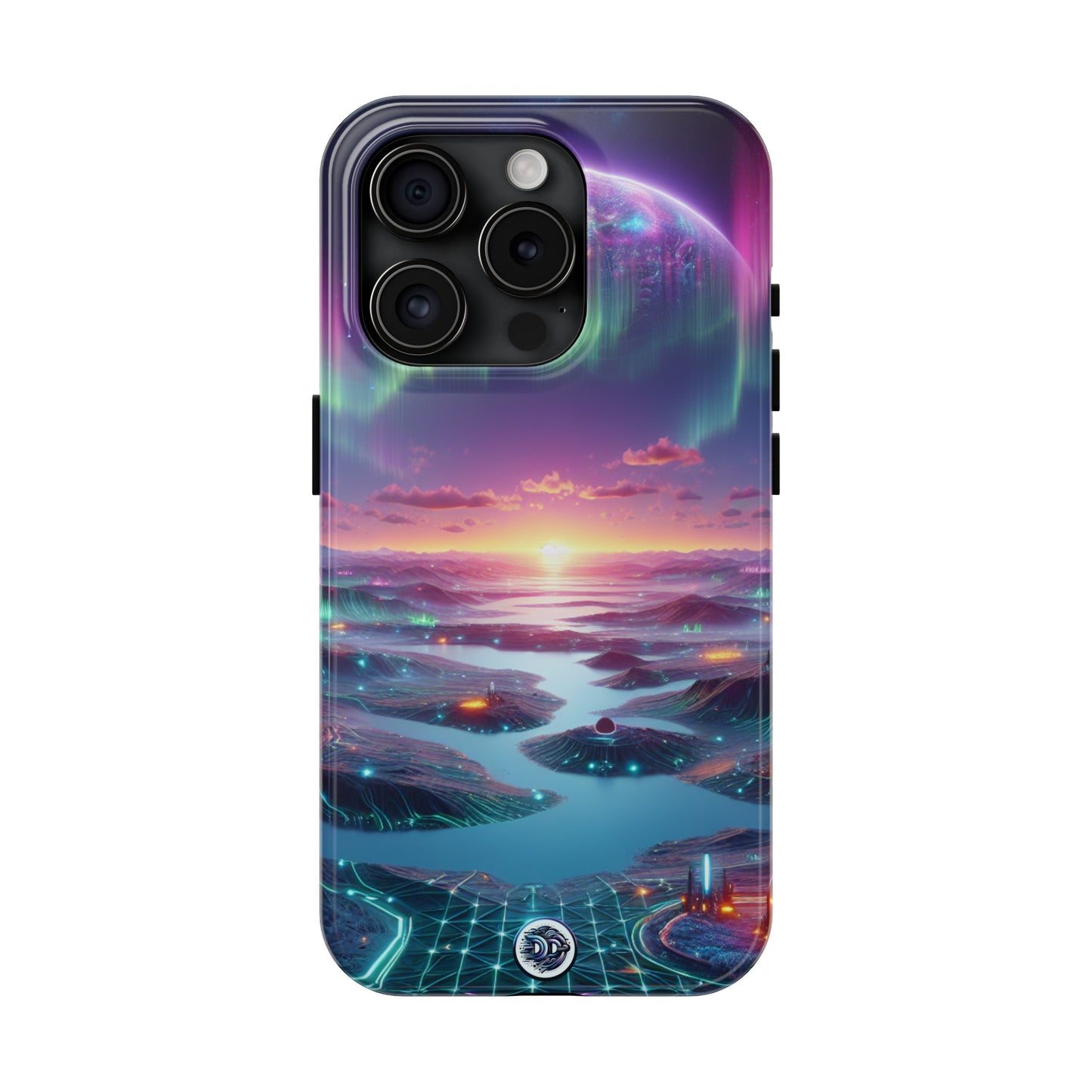 Futuristic Aurora Landscape Phone Case