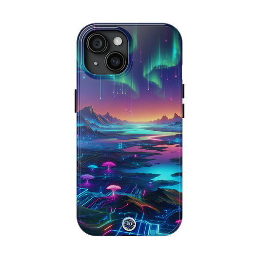 Neon Aurora Landscape Phone Case