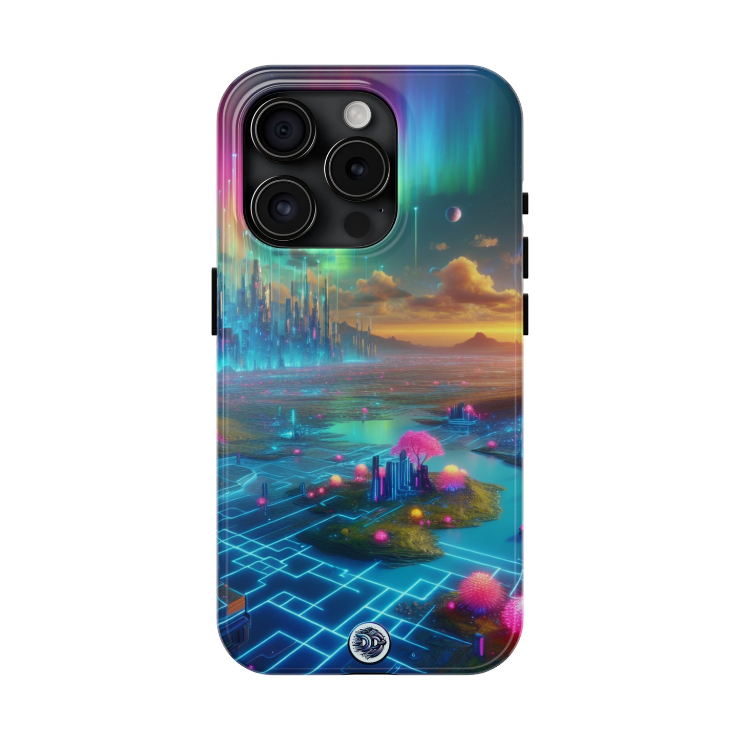 Futuristic City Aurora Phone Case