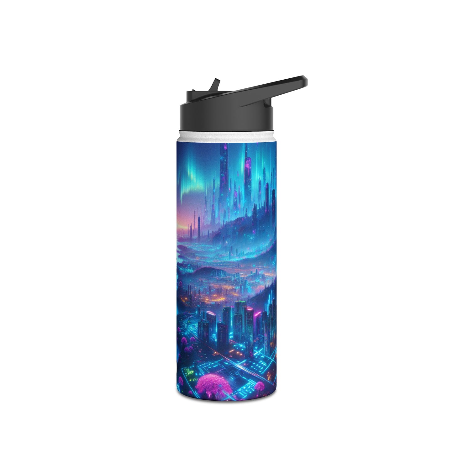 Futuristic Cityscape Bottle