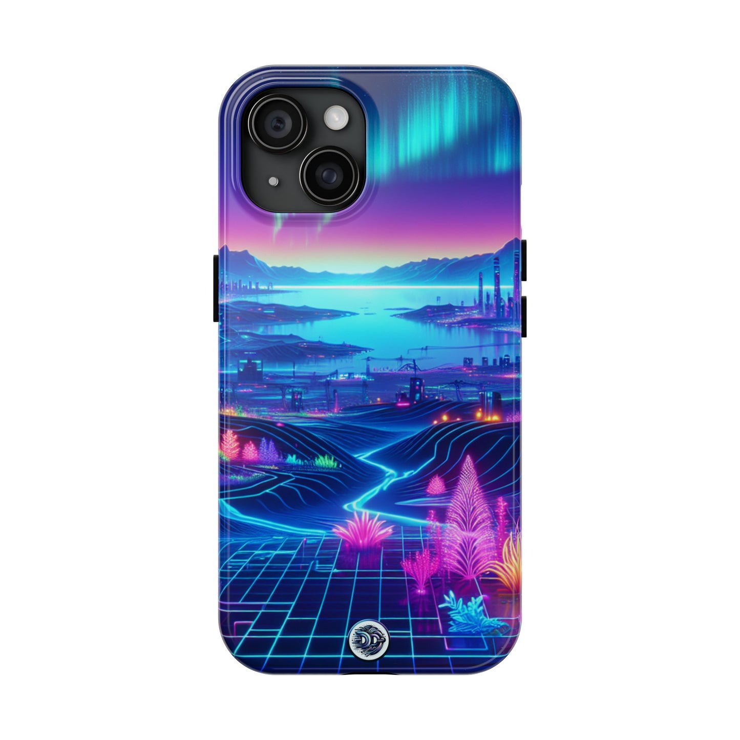 Neon Aurora Cityscape Phone Case