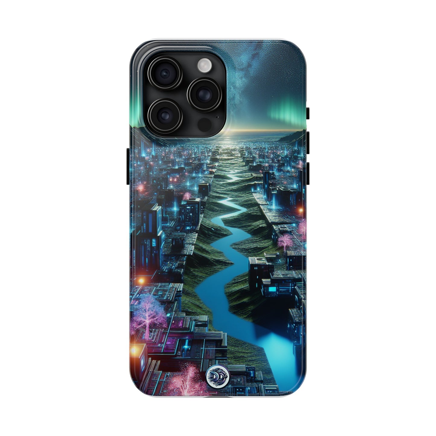 Futuristic Cityscape Aurora Phone Case