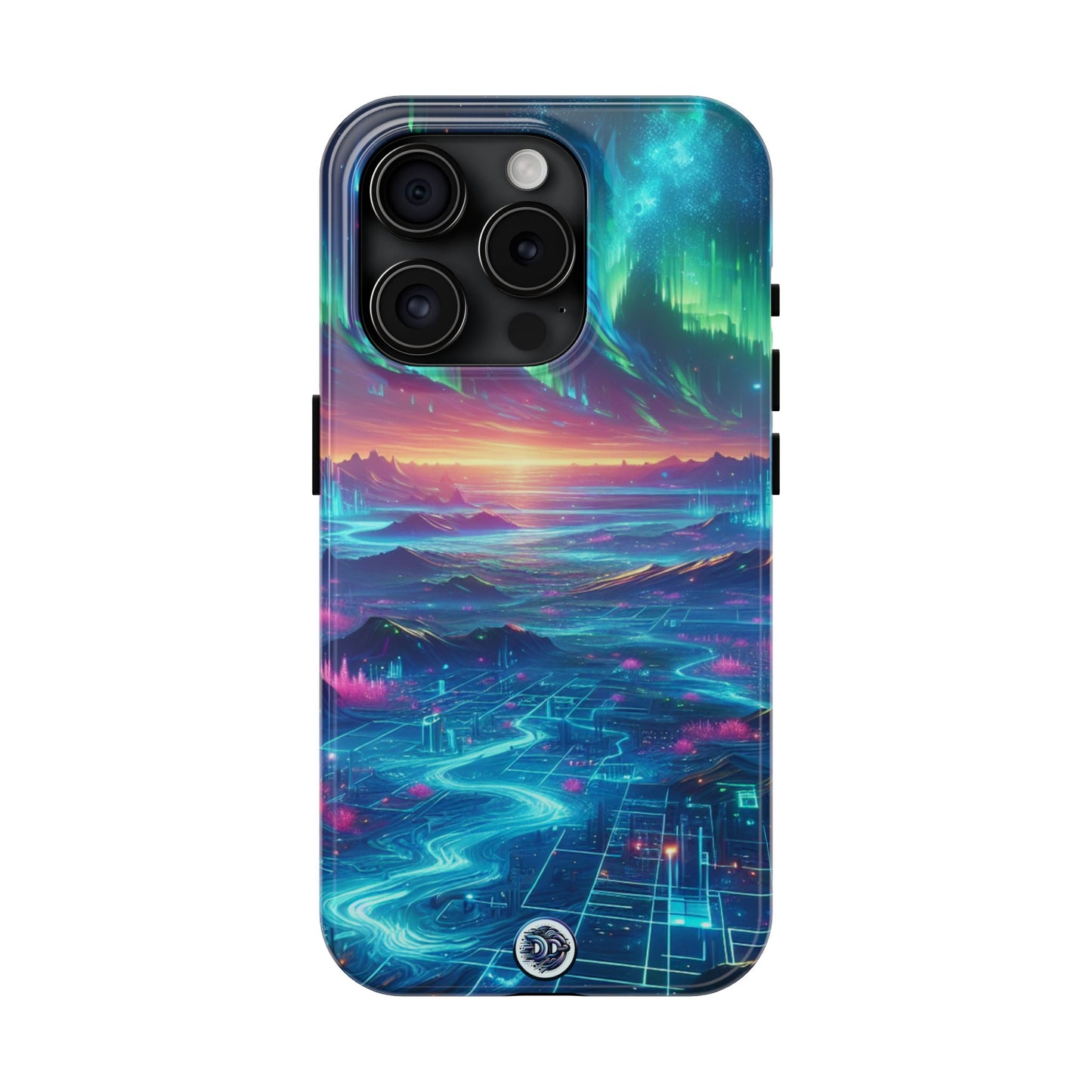 Neon Aurora Landscape Phone Case